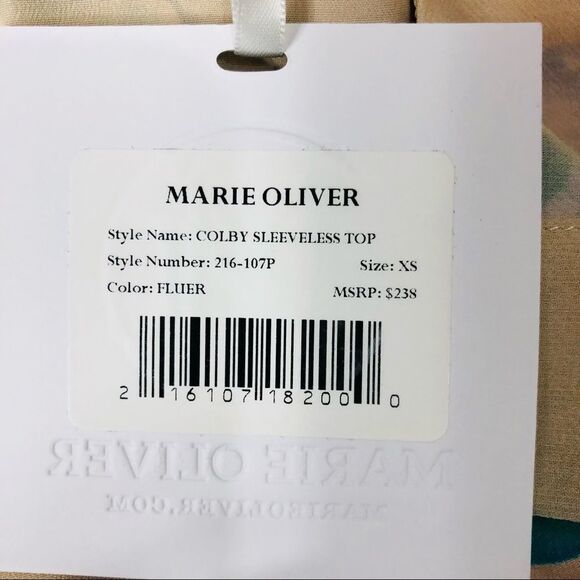 Marie Oliver 100% Silk Colby Floral Sleeveless Top Tank Chiffon Overlay XS - Picture 6 of 8
